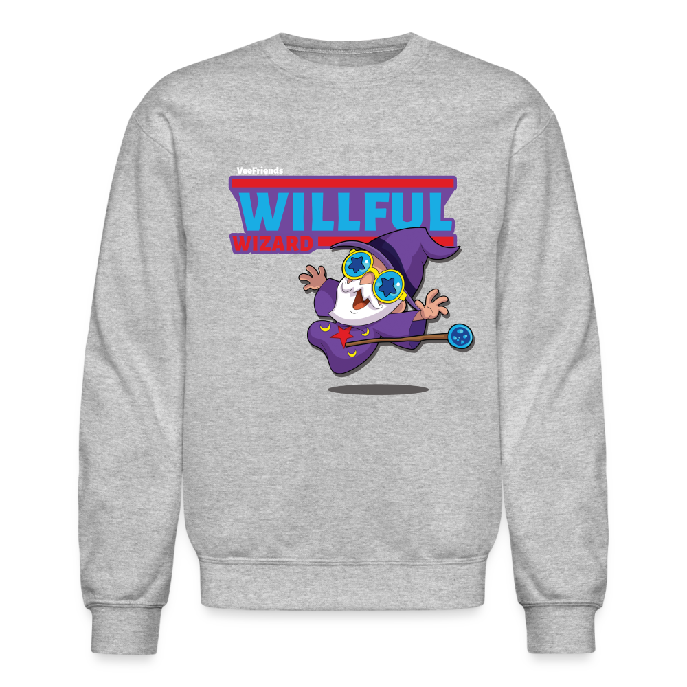 Willful Wizard Character Comfort Adult Crewneck Sweatshirt - heather gray