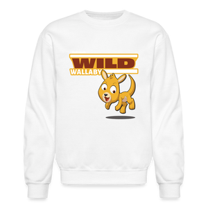 Wild Wallaby Character Comfort Adult Crewneck Sweatshirt - white