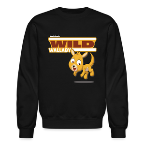 Wild Wallaby Character Comfort Adult Crewneck Sweatshirt - black