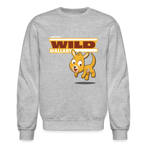 Wild Wallaby Character Comfort Adult Crewneck Sweatshirt - heather gray