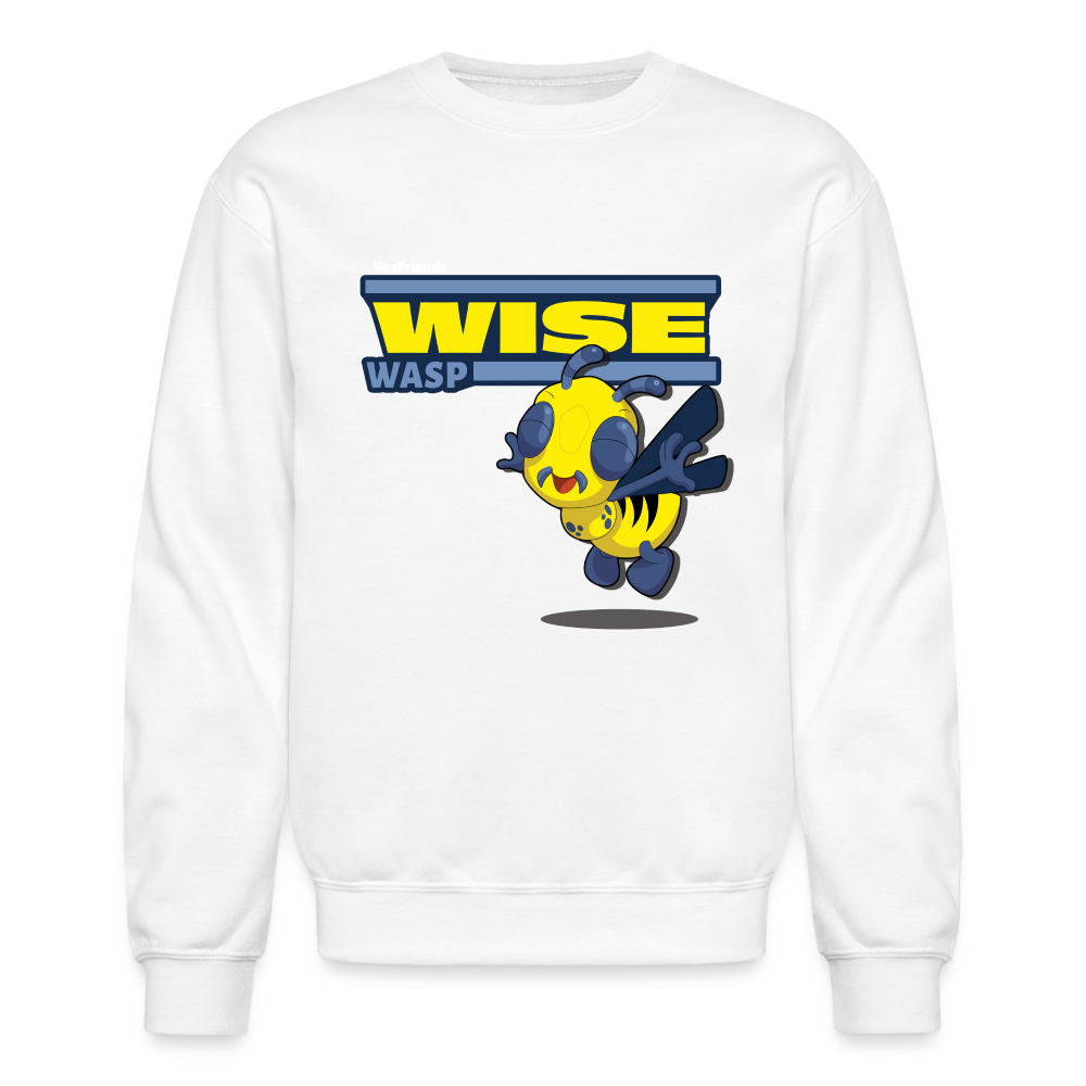 Wise Wasp Character Comfort Adult Crewneck Sweatshirt - white