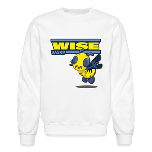 Wise Wasp Character Comfort Adult Crewneck Sweatshirt - white