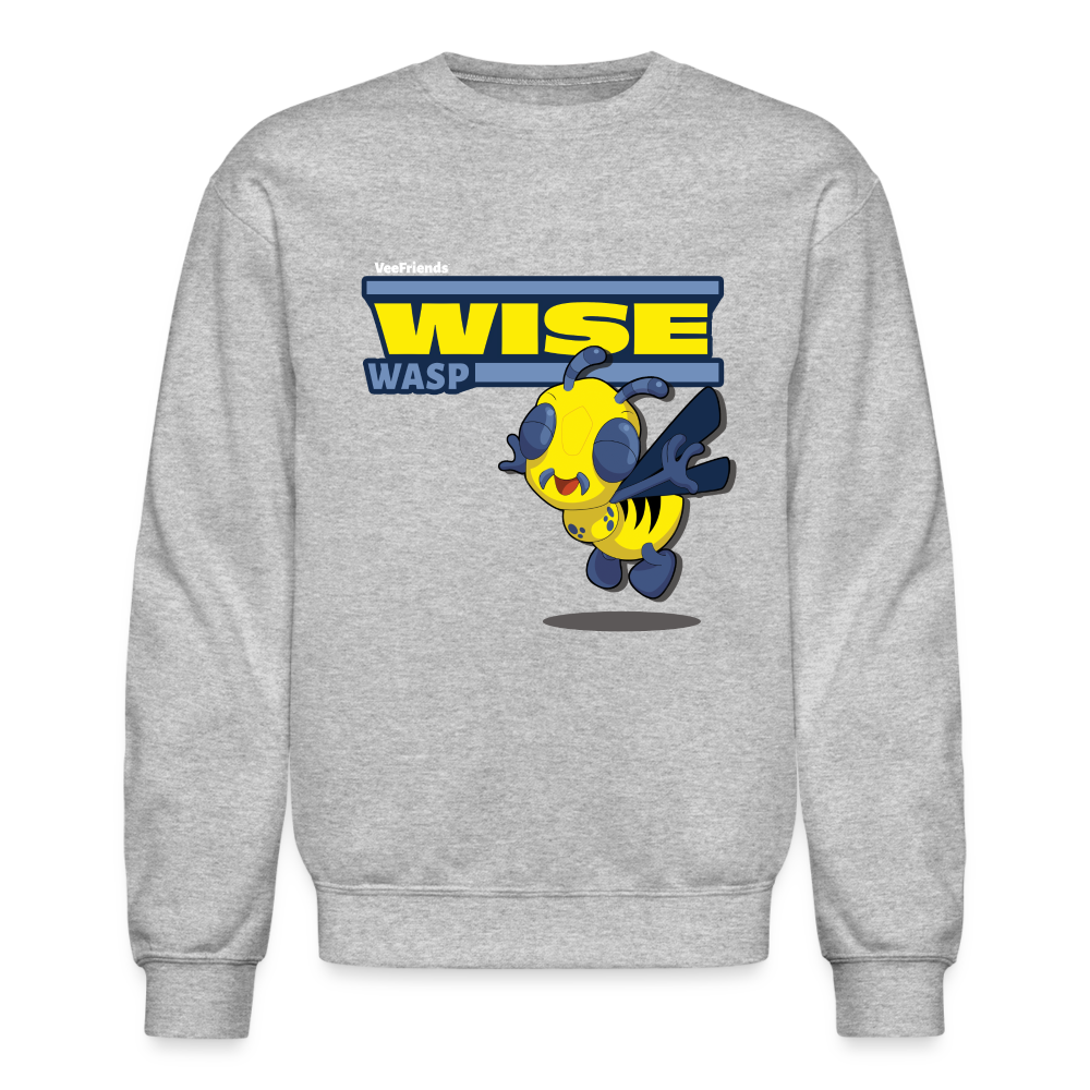 Wise Wasp Character Comfort Adult Crewneck Sweatshirt - heather gray