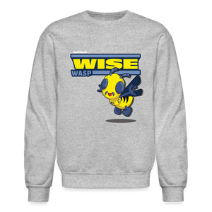 Wise Wasp Character Comfort Adult Crewneck Sweatshirt - heather gray