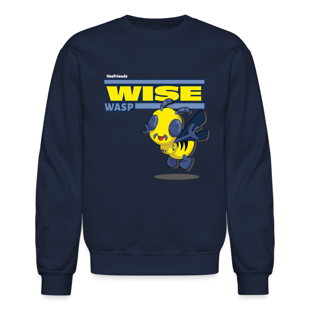 Wise Wasp Character Comfort Adult Crewneck Sweatshirt - navy