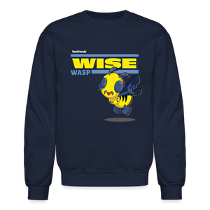 Wise Wasp Character Comfort Adult Crewneck Sweatshirt - navy