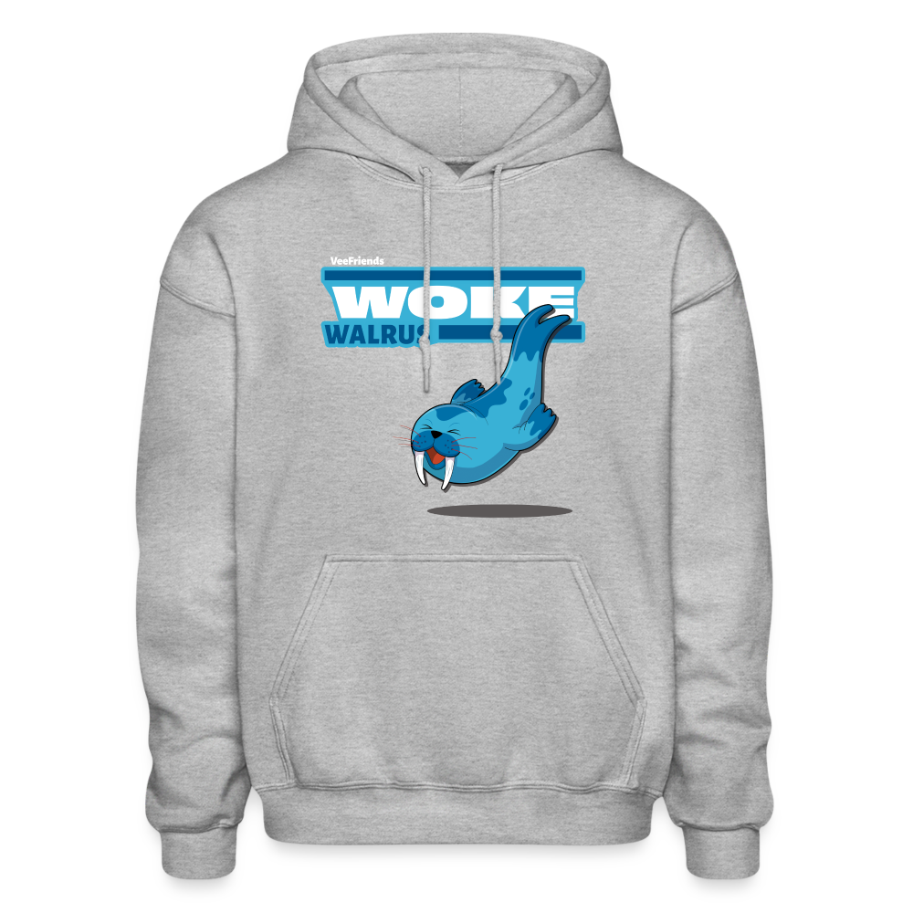 Woke Walrus Character Comfort Adult Hoodie - heather gray