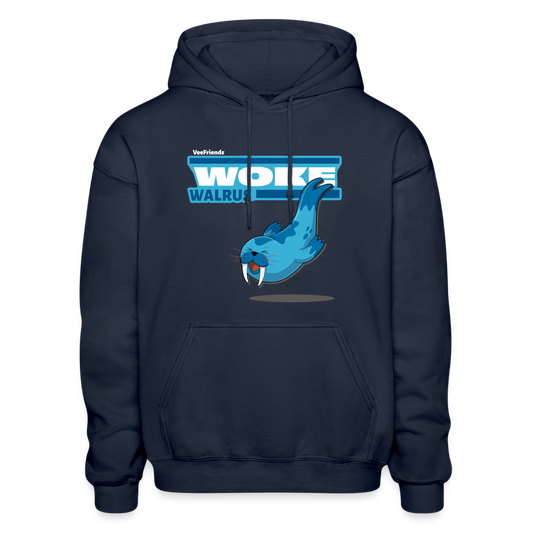 Woke Walrus Character Comfort Adult Hoodie - navy