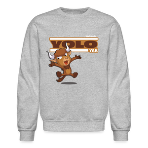 Yolo Yak Character Comfort Adult Crewneck Sweatshirt - heather gray