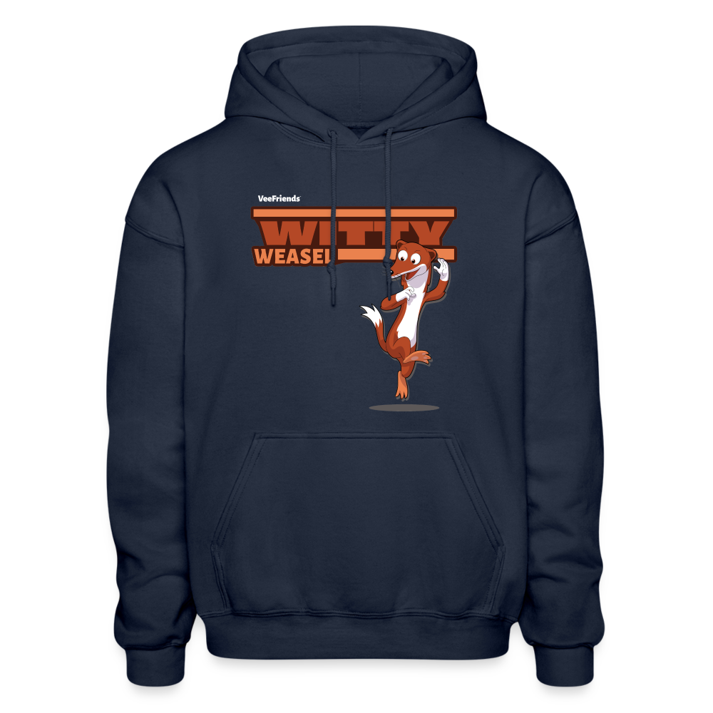 Witty Weasel Character Comfort Adult Hoodie - navy