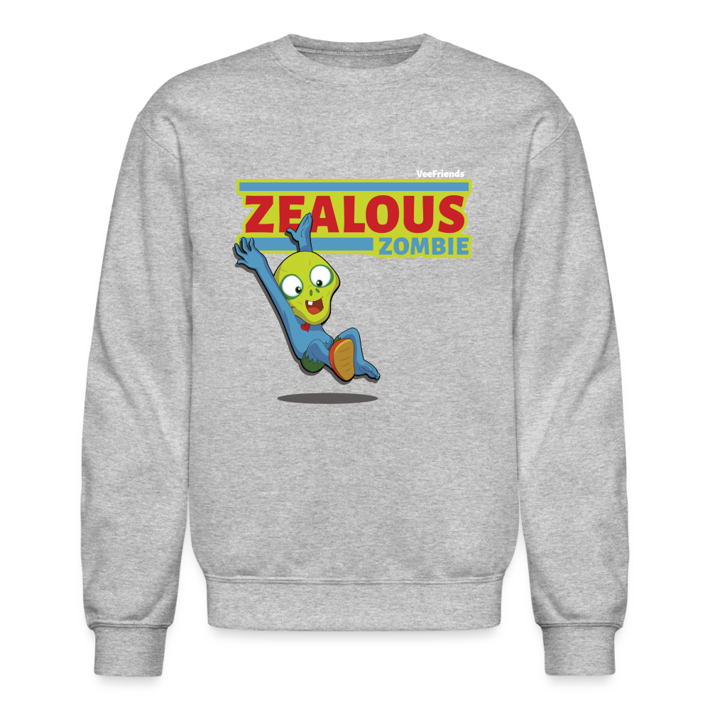 Zealous Zombie Character Comfort Adult Crewneck Sweatshirt - heather gray