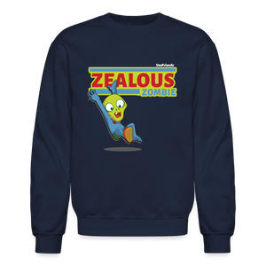 Zealous Zombie Character Comfort Adult Crewneck Sweatshirt - navy