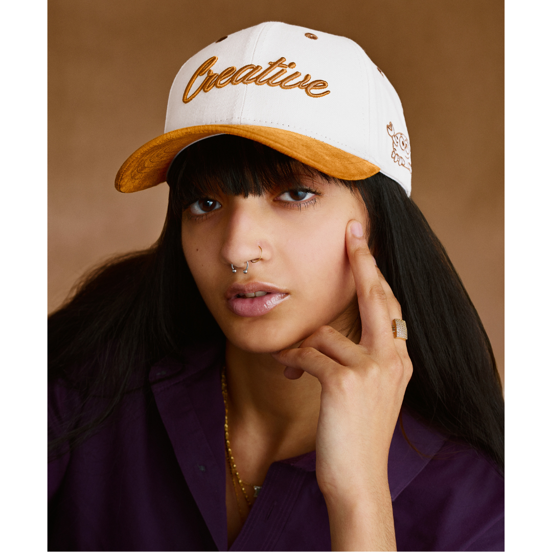 "Creative" Crab Cap in Two Toned Spotlight White with Copper - SOLD OUT