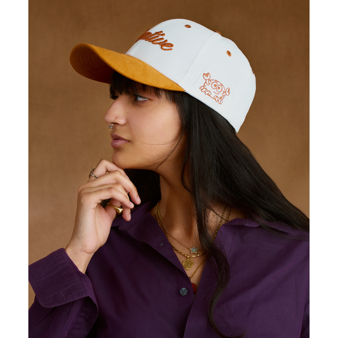 "Creative" Crab Cap in Two Toned Spotlight White with Copper - SOLD OUT