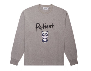 
            
                Load image into Gallery viewer, Patient Panda Long Sleeve Tee Heather Grey
            
        