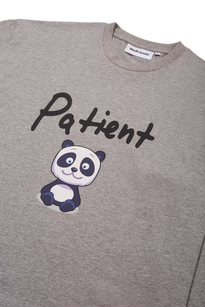 Patient Panda Long Sleeve Tee Heather Grey