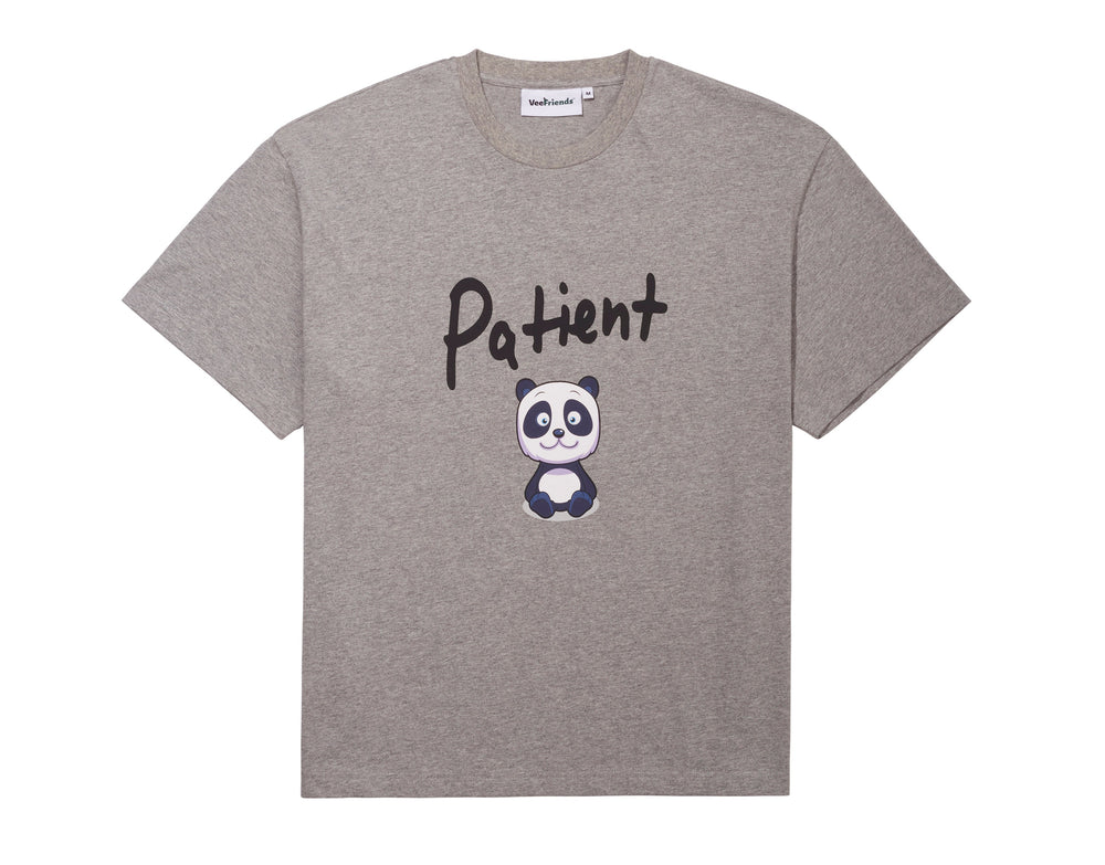 Patient Panda Tee Heather Grey