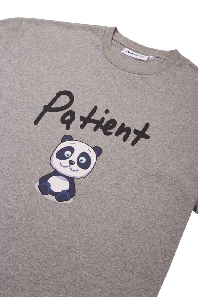 Patient Panda Tee Heather Grey