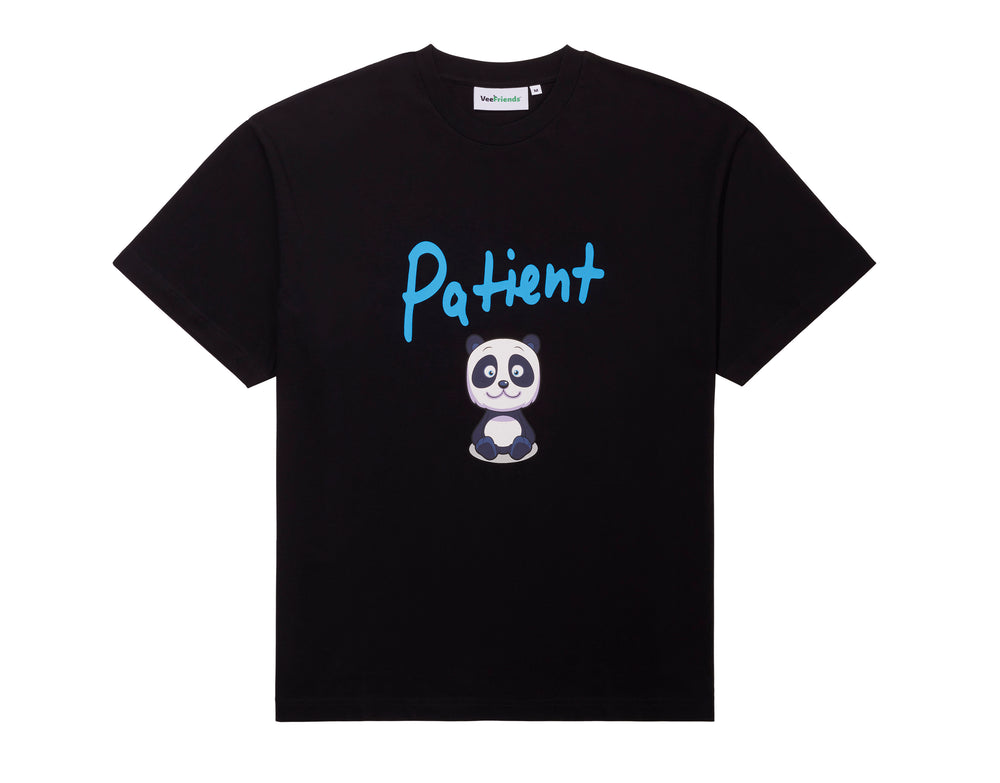 Patient Panda Tee Black