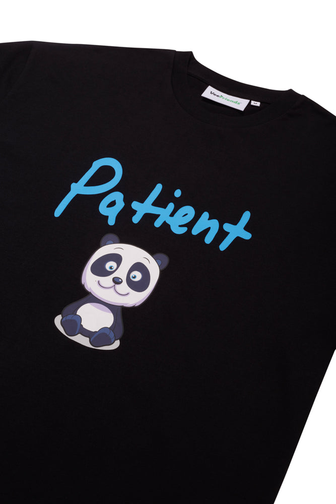 Patient Panda Tee Black